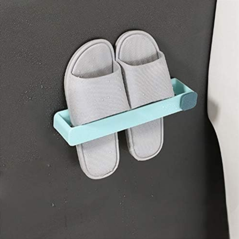 Étagère murale pour pantoufles de salle de bain – support suspendu sans perçage, gain de place, 1 pièce
