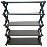 Étagère de rangement pour chaussures à 4 couches, structure en X, 1 pièce, design simple à assembler, idéale pour le porche ou le salon