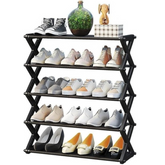 Étagère de rangement pour chaussures à 4 couches, structure en X, 1 pièce, design simple à assembler, idéale pour le porche ou le salon