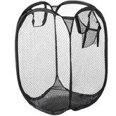 Panier de tri du linge sale pliant – sac de rangement en maille avec cadre, idéal pour la salle de bain, la buanderie ou les petits espaces