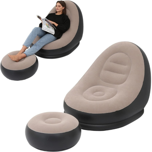 OTAUTAU – Canapé gonflable portable d’extérieur, chaise longue inclinable pour camping, jardin ou plage, modèle SF029